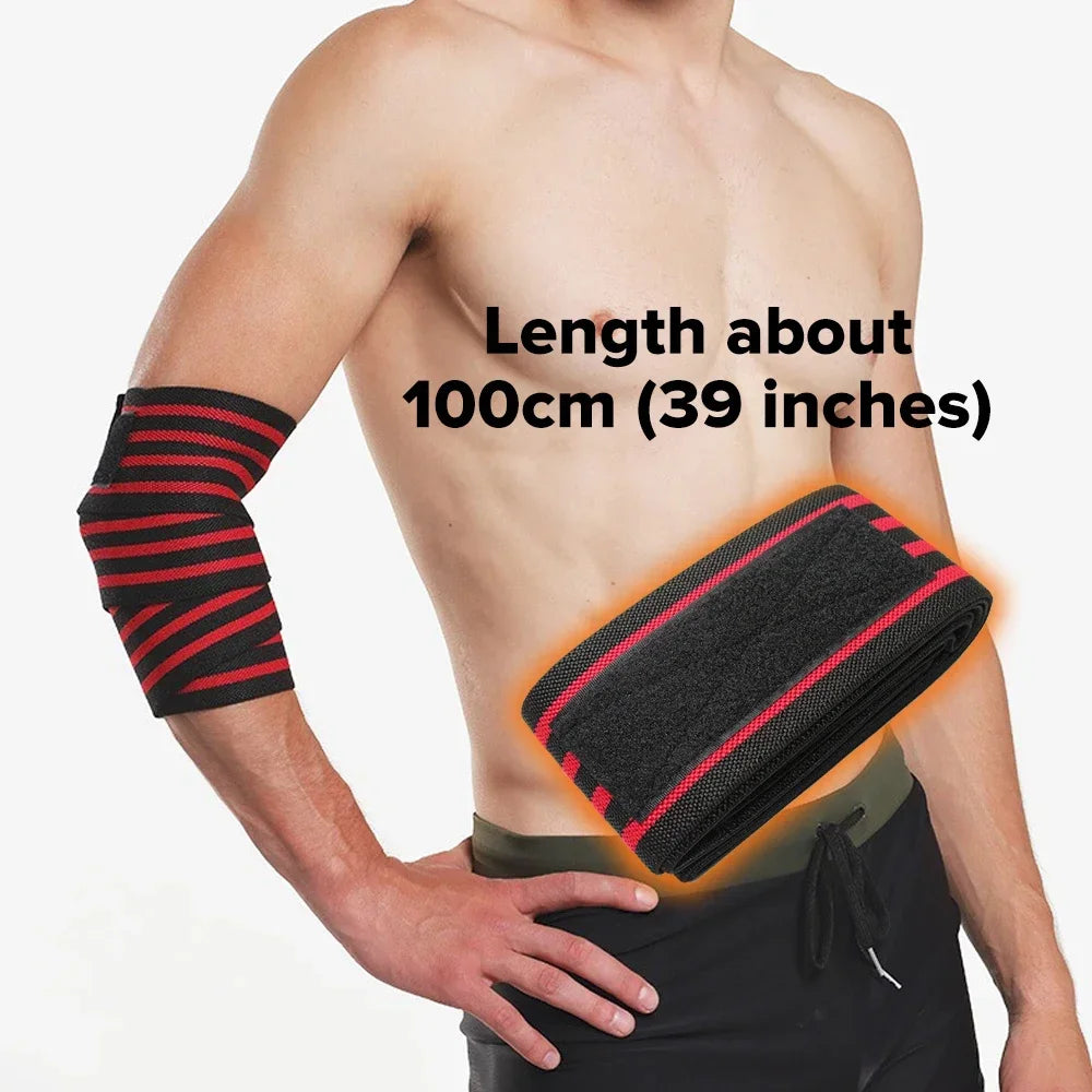 Albuestrap – 100 cm støttebånd for benkpress og styrketrening